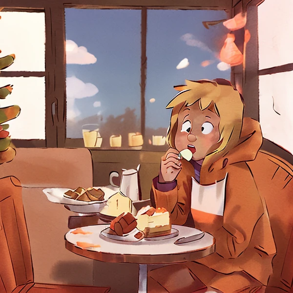 Kenny McCormick eat Cheesecake on Diner 