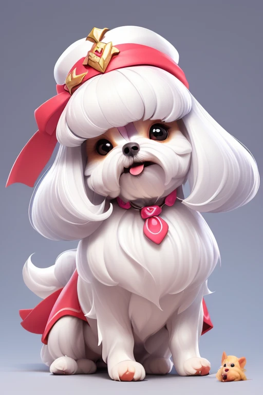 (((Create a print art or vector art of just the Maltese Dog))) de pelo muito longo e cor de pelo albino, brincando com seus Brinquedos em um lindo quarto fofo, Dog with an expression of happiness when he sees his owner, Cachorro com boca aberta, breed dog , German dwarf spitz, Lulu of Pomerania, Maltese ,Yorkshire Terrier, lindo Maltese posando para uma foto usando roupas fofas, fofo usando vestido fofo de princesa, luxurious hat, ties, Bandanas, vestido, cores fofas, children'dog clothing colors. low angle view, eye level shot (virilha),Just huge morbid thighs, gordinhas, extremamente grossas;,rima de trabalho, melhor qualidade, (Vista frontal), (vista da minhoca'olhos), perspectiva do olho do minhoca, low angle. ,(corpo todo:1.2),fundo simples, obra de arte,melhor qualidade,(fundo gradiente vermelho:1.1)