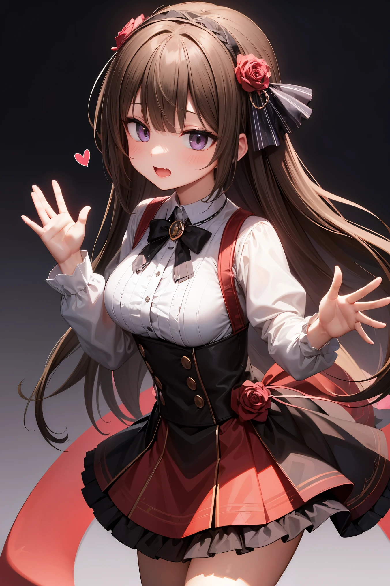 (absurdres, highres, ultra detailed, high resolution, masterpiece, best quality, very fine 8kcg wallpapers), 1girl, solo, medium breasts, great joy, idol, concert venue, (raise arms and wave hands) or (heart pose), nice hands, perfect hands,