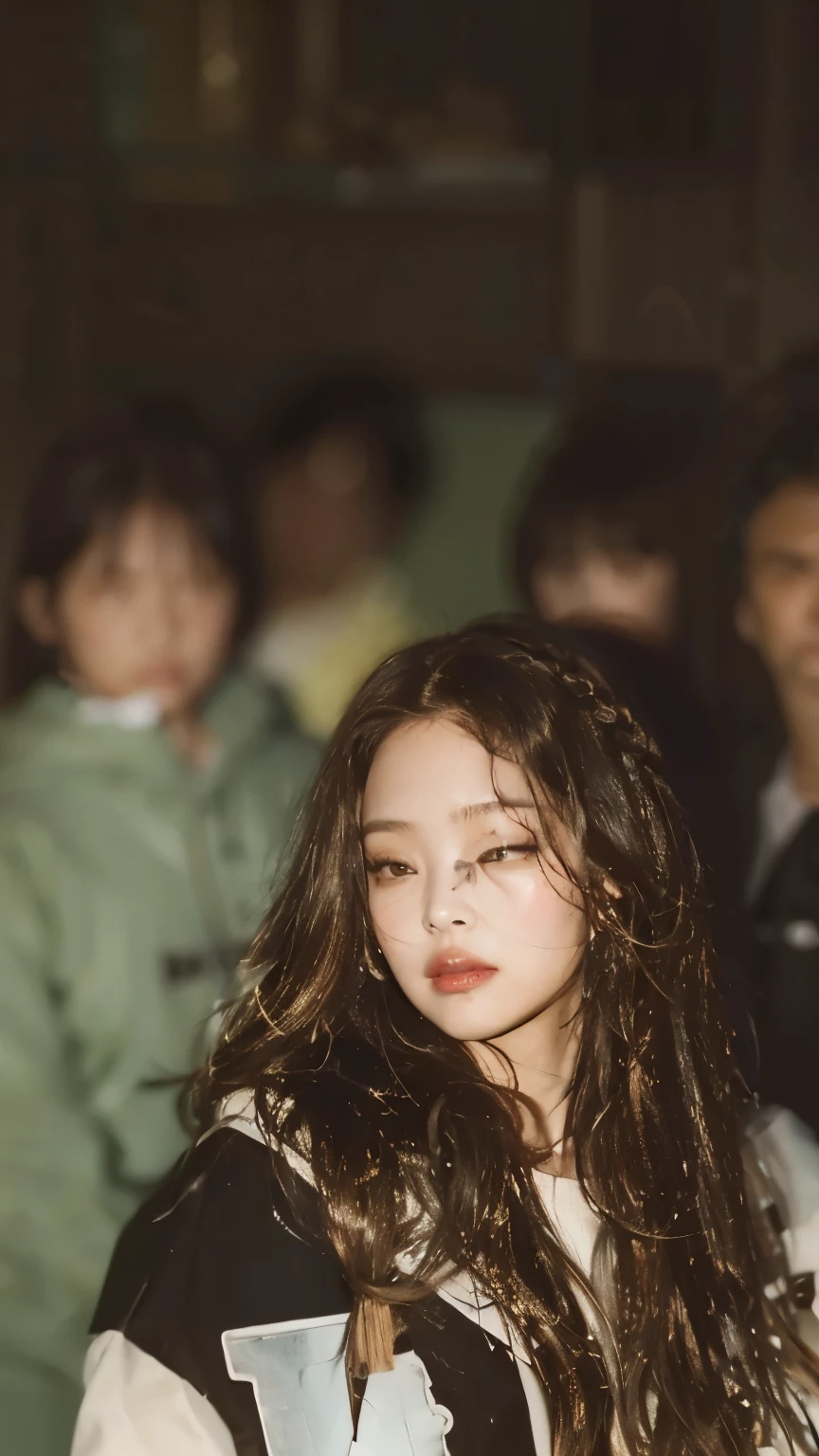 Jennie Kim rosto lateral, olhos fechados, cabelo cacheado, boca bonito, olhos fechados, Kim Jennie, Jennie