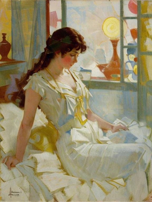 (masterpiece, top quality, best quality, official art, beautiful and aesthetic:1.2), (1girl), extreme detailed,(fractal art:1.3),colorful,highest detailed chiaroscuro technique on painting of a woman holding a bouquet of sunflowers in front of a golden background, hyperrealistic art nouveau, chie yoshii, andrey remnev, by Yamagata Hiro, mucha klimt and tom bagshaw, inspired by J. C. Leyendecker, inspired by J.C. Leyendecker, inspired by James C. Christensen, money everywhere