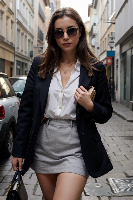 JEUNE FEMME, corp entier en mini jupe