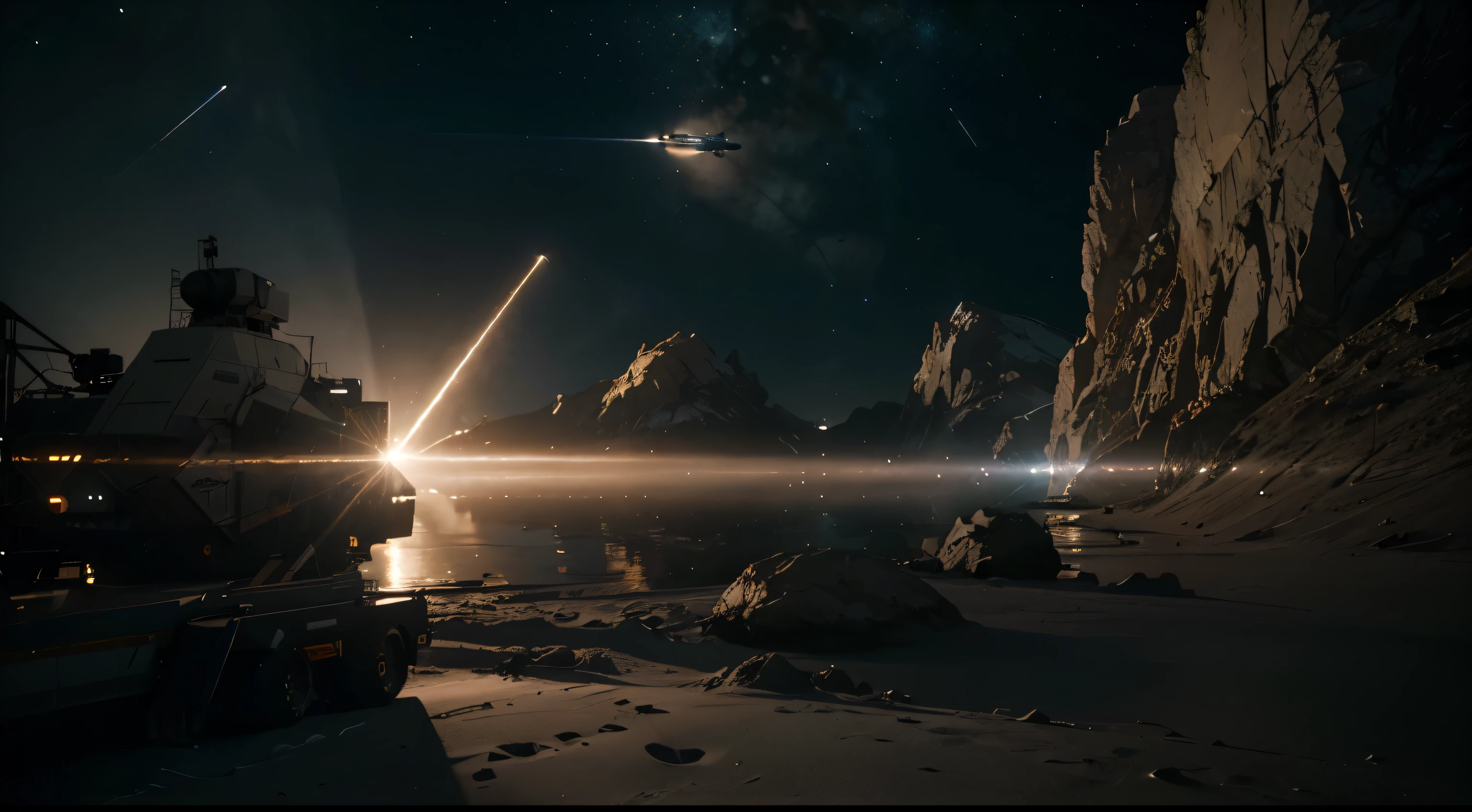 Photo of a ultra realistic NASA expedition, astronauts, spaceships, rockets, bright light, cinematic lighting, battered, low angle, trending on artstation, 8k ultra HD, hyper realistic, focused, extreme details, unreal engine 5, cinematic, masterpiece
