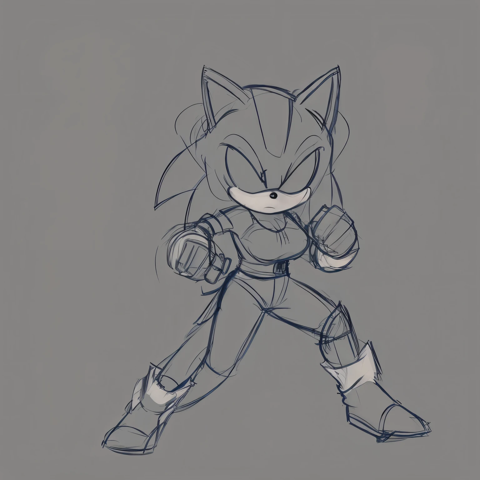 Female, Mobian, Hedgehog, ((Sketch)), Sketch base, base, blank background, fighting pose