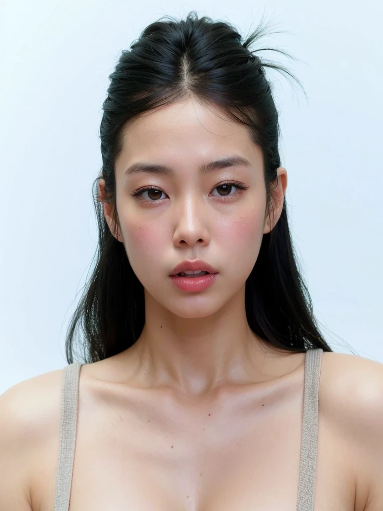 Un primer plano de una mujer con un pecho muy grande, jennie rosa negro, jaeyeon nam, heonhwa choe, gongbi, lee ji-eun, lee ji - eun, wenfei ye, yanjun chengt, TaeJune Kim, hermosa mujer surcoreana, chen xintong, por Ni Tian, joven y adorable rostro coreano, seson yoon,blackpink jennie