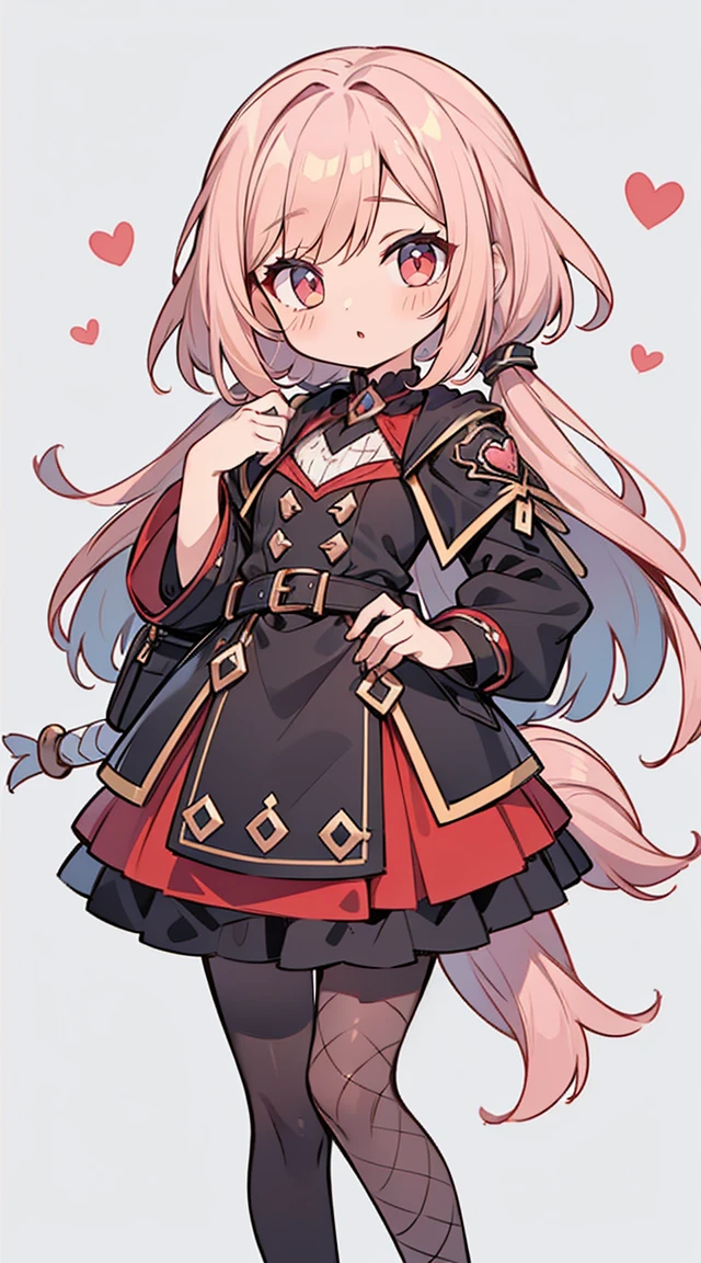 1 garota em, corpo todo, Design de personagem, ((Rabo de cavalo rosa solto com fita branca)), ((eyes are red)), (Olhos Zito sem luzes), ((Cara reta fria)), (Toupeira sob o olho direito), franja longa, Eyes are hearts, Lavagemcerebral, seios grandes e cheios, alta qualidade, Sacanagem, Magic Reform, Fato com fenda de borracha preta, Fishnet pantyhose, cintas-ligas, salto alto preto, plano amplo, Detailed arrest background