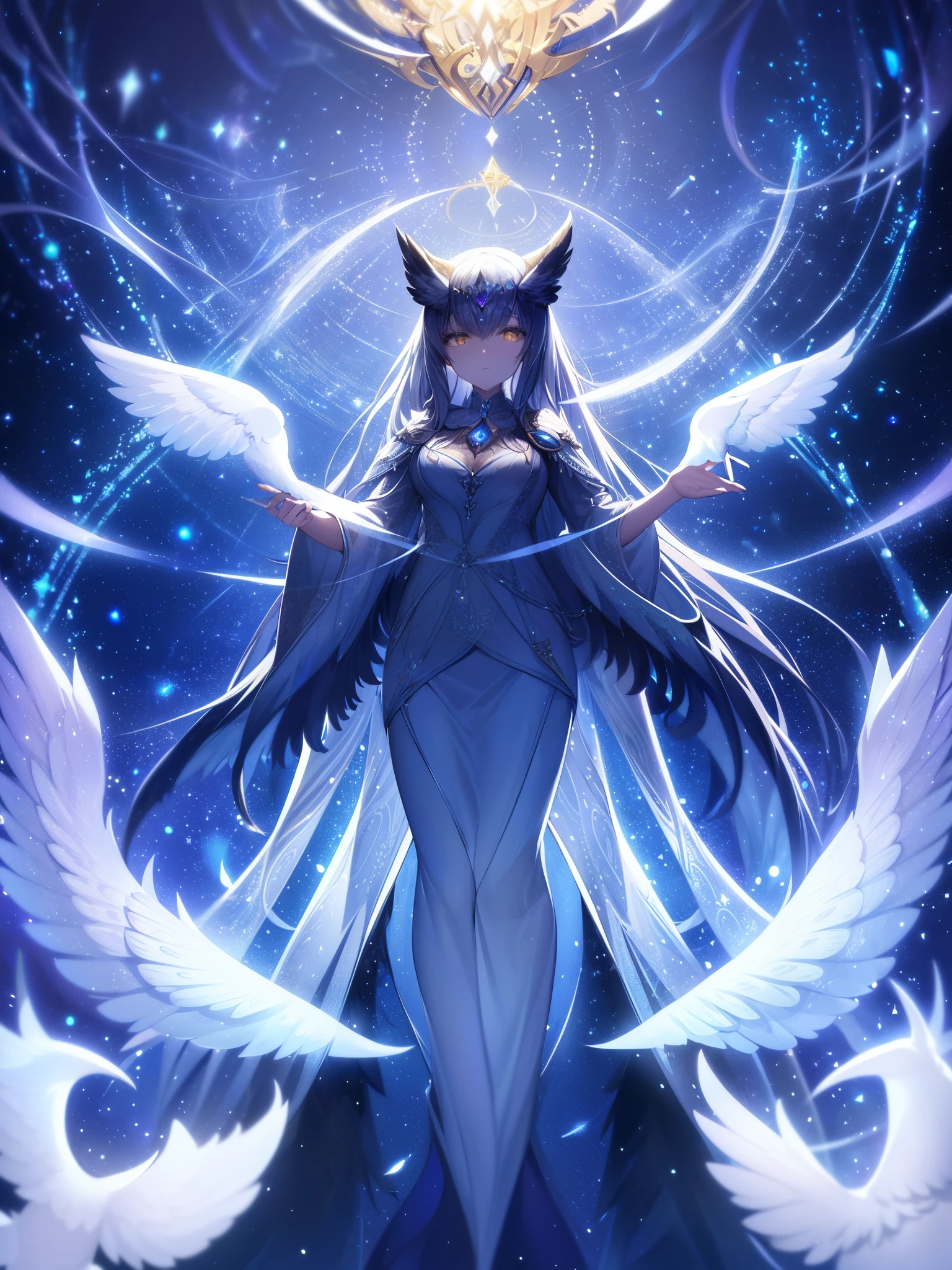 (Absurdres:1.2), exquisitely detailed Owl, night aura, ethereal, Occult, surreal art, Shimmer, approaching perfection, ultra high quality, bokeh, reflective materials, shadows, volumetric lighting, 8k resolution, illustration