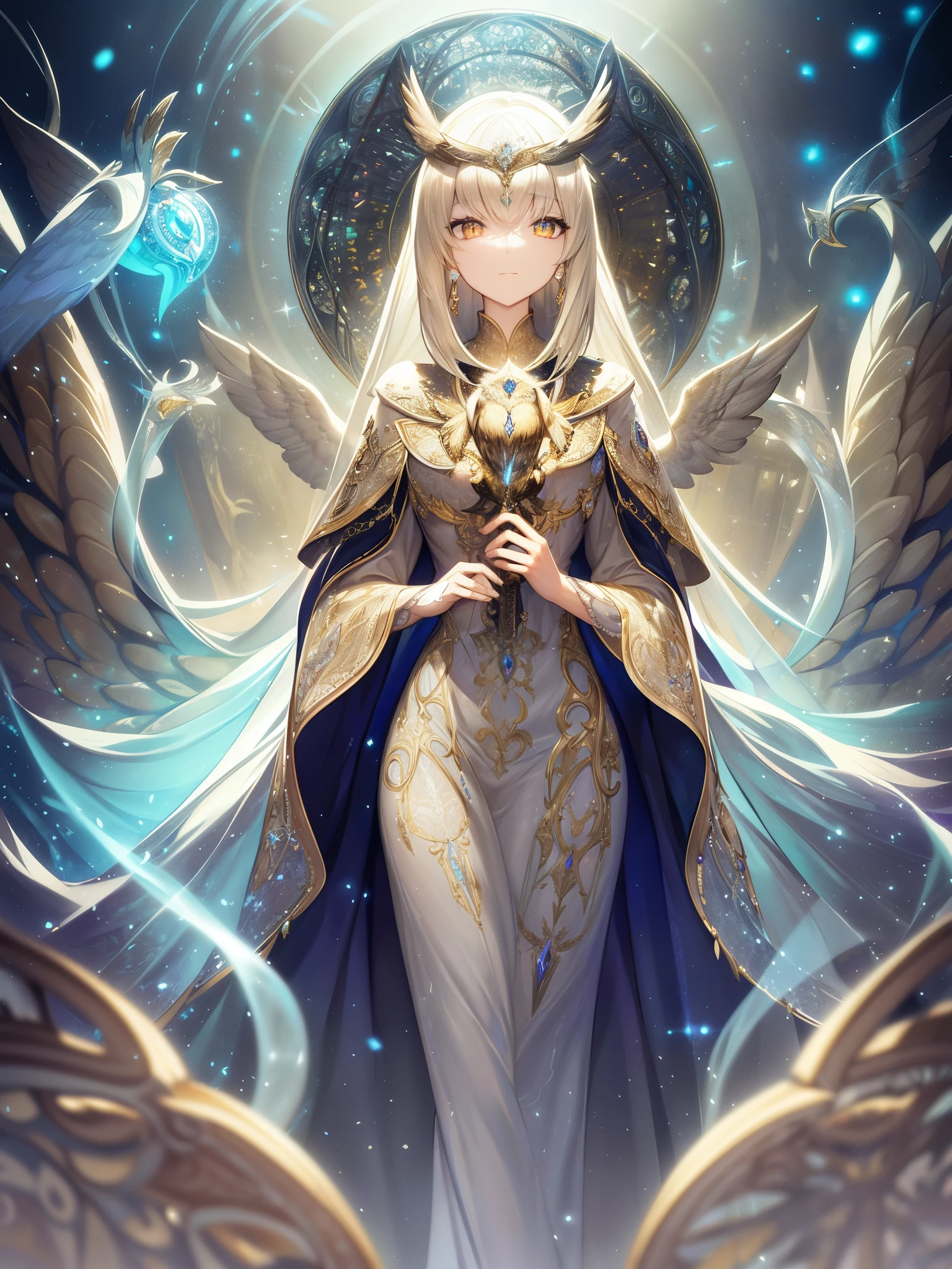 (Absurdres:1.2), exquisitely detailed Owl, night aura, ethereal, Occult, surreal art, Shimmer, approaching perfection, ultra high quality, bokeh, reflective materials, shadows, volumetric lighting, 8k resolution, illustration