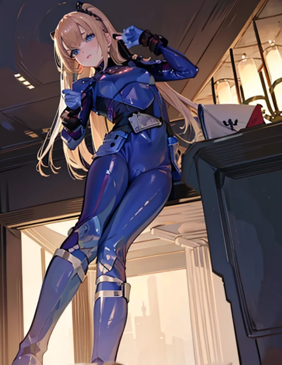 highest quality,sleeping face up in bed，Crab crotch，please show me your boots，thigh high boots，leotardチラ見せ，glove，Strange thieves，elegant, 1 girl, leotard，body suit，cute, blushed, looking at the viewer, from below, prison，blue eyes, beautiful eyes, beautiful background, particles of light, Light of the sun, dramatic lighting, outside, shiny, realistic, table top, highest quality, super detailed, be familiar with, scenery, beautiful and fine eyes, fine hair