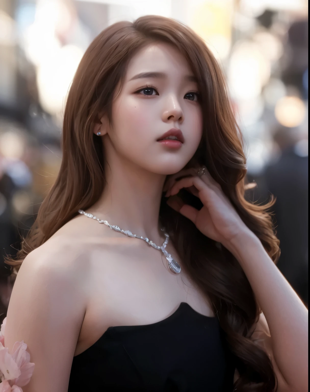 Wonyoung from IVE face, foto realista, ultra HD, 8k, big juicy lips