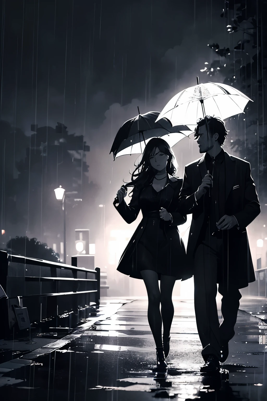 You get a shiver in the dark
It's a raining in the park but meantime-
South of the river you stop and you hold everything
A band is blowing Dixie, double four time
You feel alright when you hear the music ring
Well now you step inside but you don't see too many faces
Coming in out of the rain they hear the jazz go down