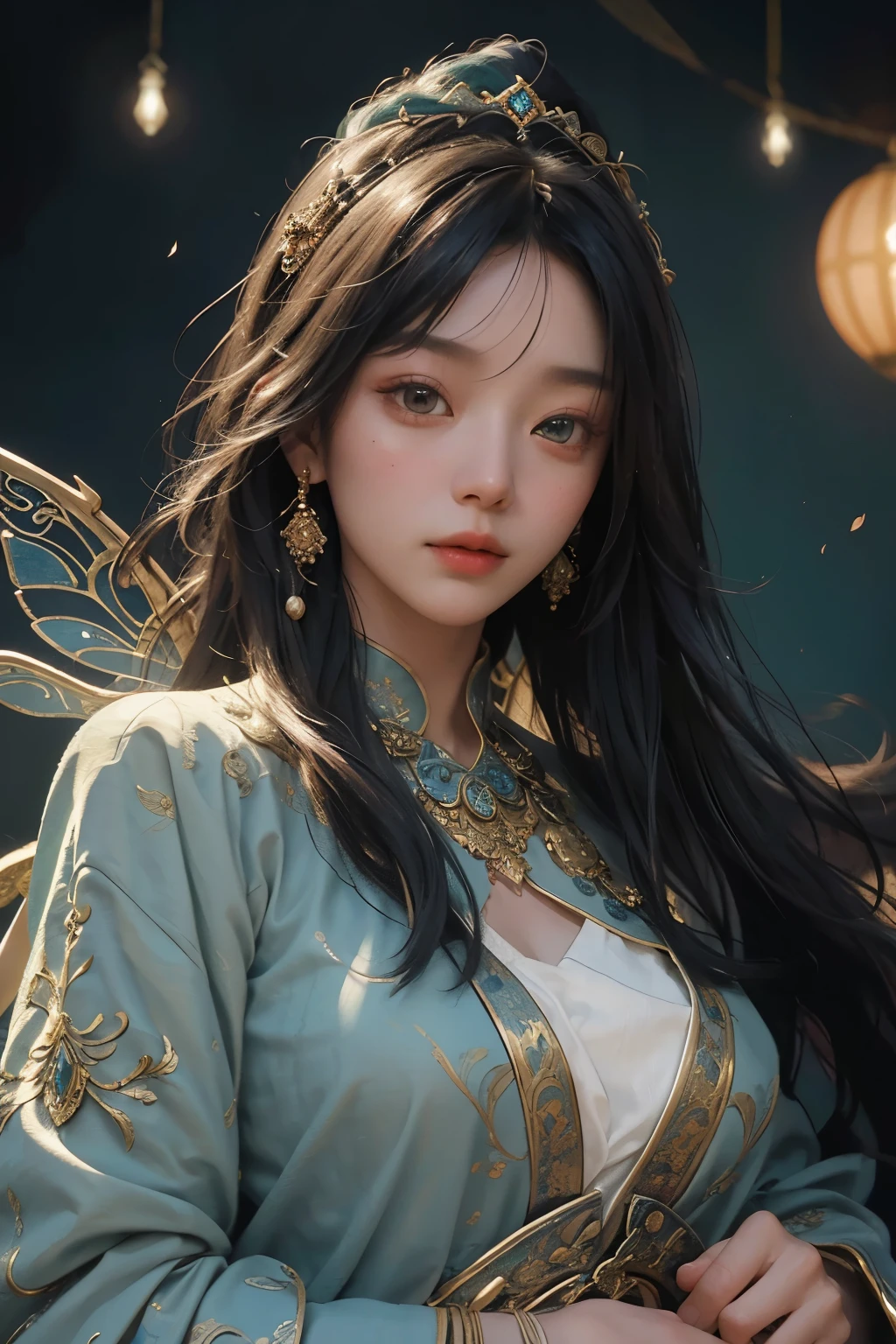 Introducing the Dunhuang Flying Fairy, a mesmerizing depiction of grace and beauty, adorned in exquisite Dunhuang-style attire, embellished with flowing streamers that create a tapestry of vibrant colors. This captivating artwork is captured through a cinematic lens, presenting a medium long shot that perfectly showcases the intricate details of the subject. The fusion of Ethnic Art is masterfully intertwined with contemporary elements, resulting in a visual masterpiece that is bound to leave viewers in awe.
In this 8k portrait, the true essence of the Dunhuang Flying Fairy is brought to life with stunning realism. Every delicate feature is meticulously crafted, from the elegant lines of her face to the highly detailed strands of her flowing hair. The overall composition exudes a sense