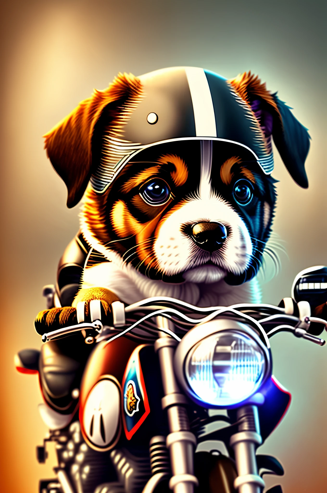 I ride a motorcycle.,Super cute puppy