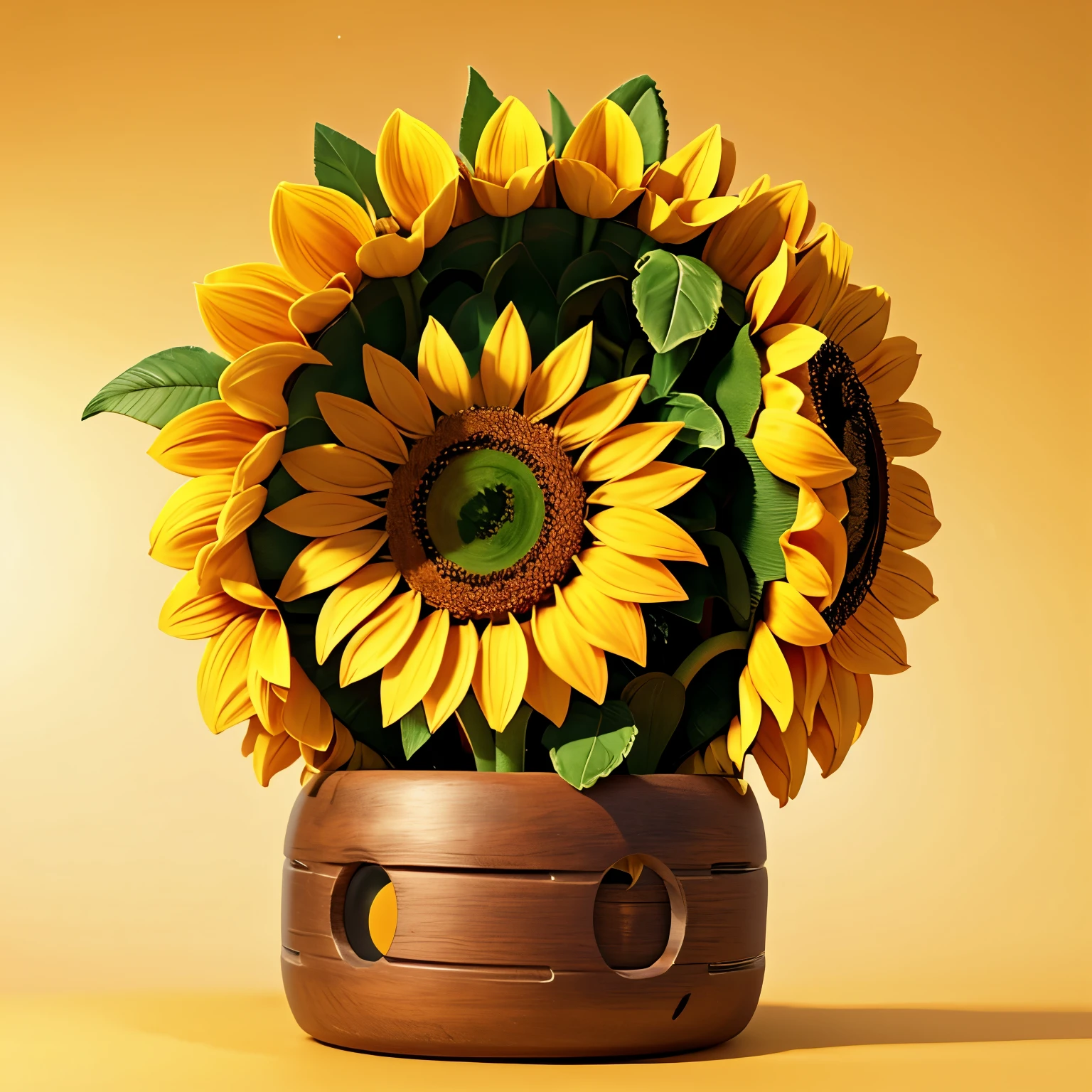 A smiley, sunflower 🌻, saturn ring 🪐, rabbit 🐰 masterpiece