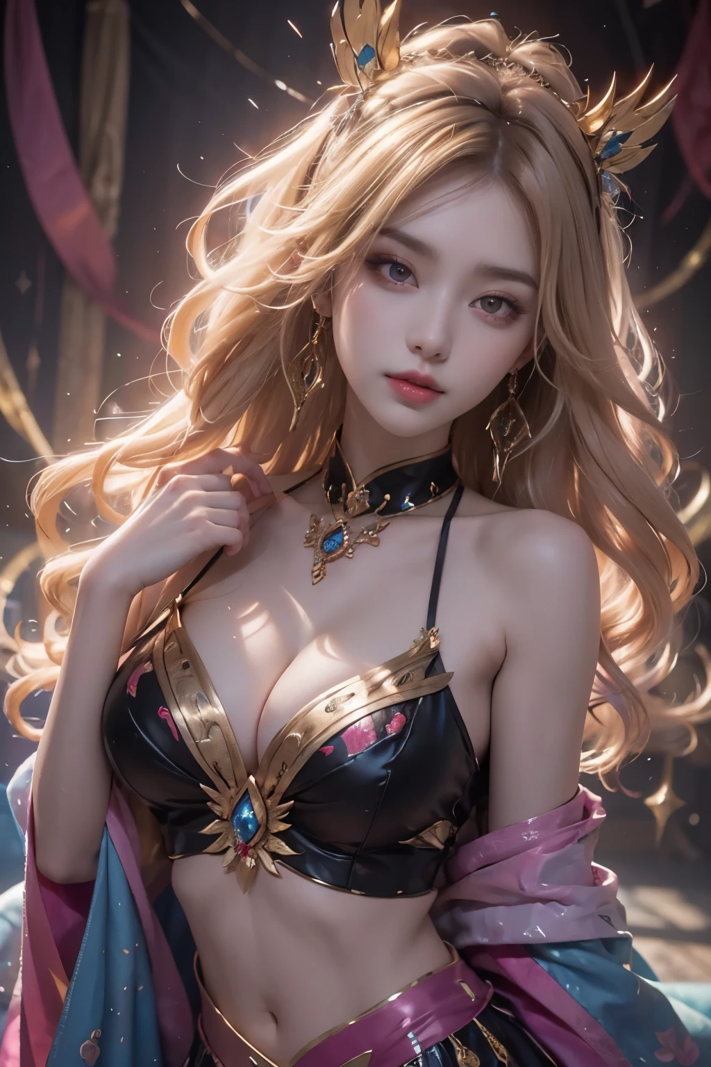 Pure erotic photography，Best Masterpiece，Good quality，超A high resolution,，Movie Angle,，Professional lighting, ，Perfect focus，realisticlying，Ultra-high resolution fabric texture，Korean babeeutiful women，Extremely  detail room looking directly into the camera，with sexy look，photorealistic perfect body，Shiny skin，The face of the flawless goddeseautiful and delicate eyebrows and eyelashes，Sexy red lips，Perfect lip shape，seduct smile，clear skin texture，wetted skin，8k eye details，8K pupils（Advanced facial details：1.1）Long light blonde hair，Long light blonde hair，Clear strands of hair，Careful hair texture（Premium hair details：1.1）Shukezma, Octane Rendering, HDR, (Ultra Detail: 1.15), (Soft Light, Sharp: 1.2), 1 Girl, Beautiful Girl, Ultra Detailed Eyes, Painting Drops, Paint Teardrops, Woman Made Of Paint, Fully Painted, Sprat, Splash, Long Colored Hair, Kimono Made from Paint, Ultra Detailed Textured Kimono, Paint Kimono, Paint Light Bulb, exposed cleavage, sexy, paint drop, indoors, exposed shoulders, tears, sexy, shoulders visible, thigh exposed, half naked, focus on face, beautiful face, eye shadow, black eye contour, Japan face, baby face, Japan girl, mascara, beautiful, 18 years old
 