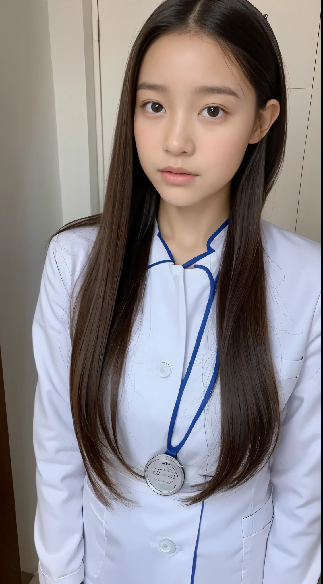 Olivia Rodrigo, , long hair: 1.3, nurse uniform, tights, light skin, photorealistic