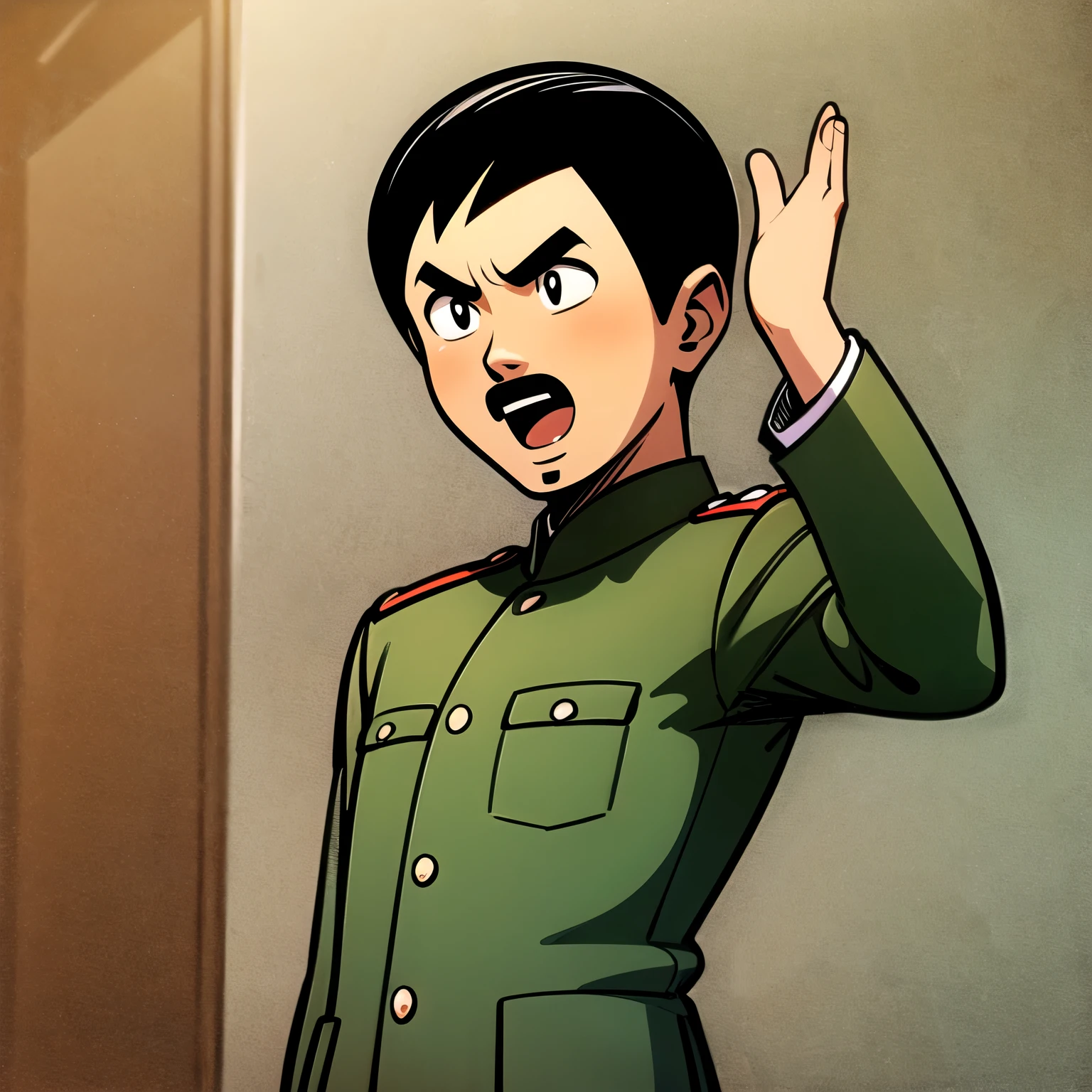 A funny drawing of Asian Hitler 