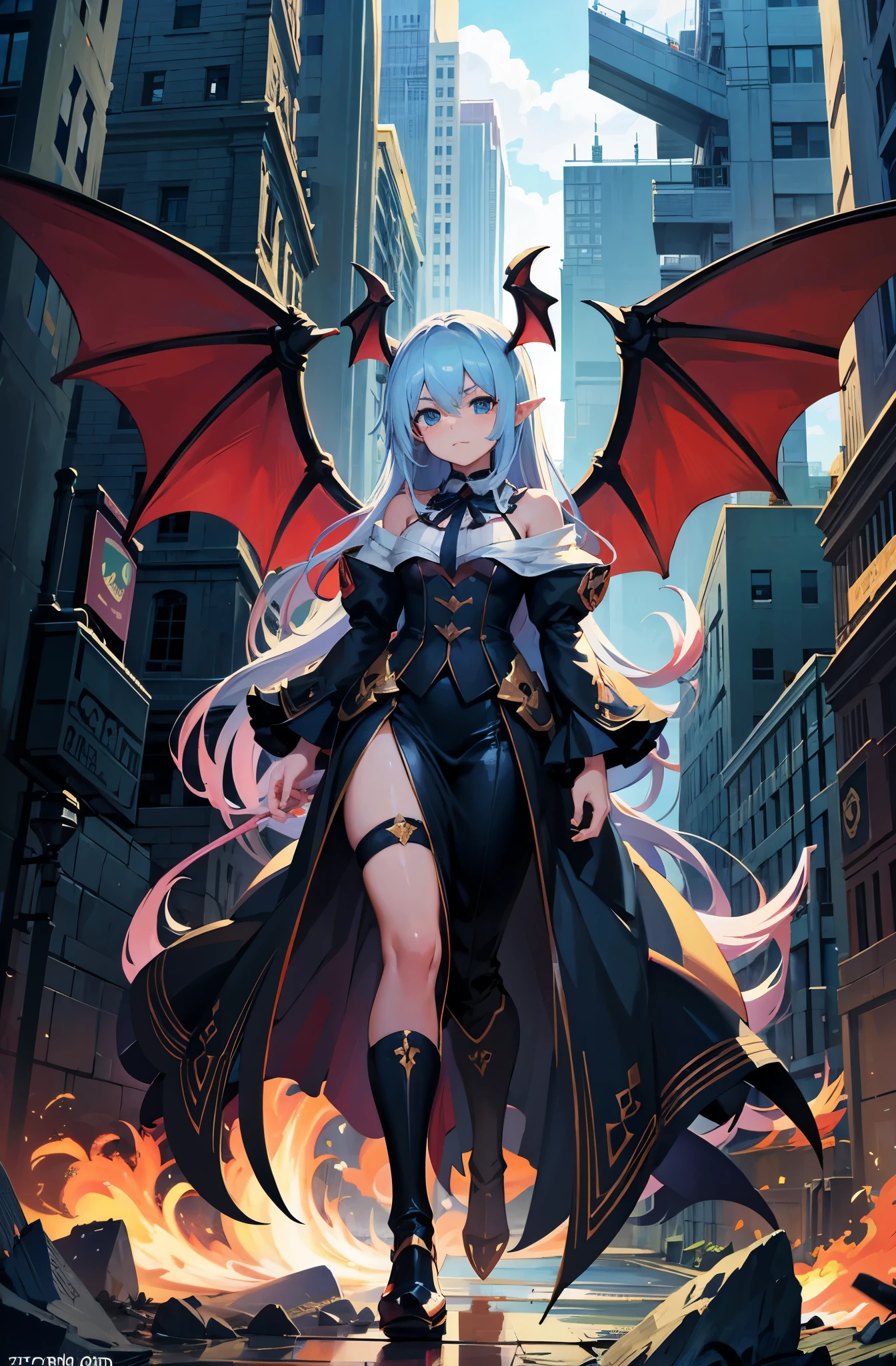better face, better eyes, better hands, cute face, bigger draconic wings
