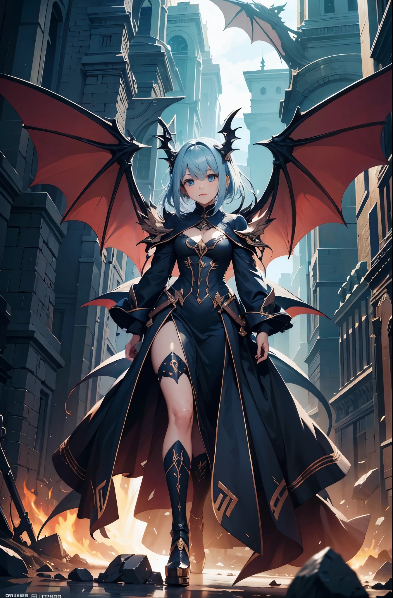 better face, better eyes, better hands, cute face, bigger draconic wings