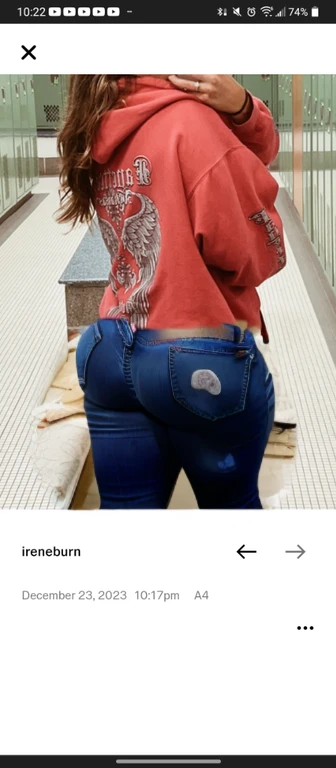 arafed image of a woman in a red hoodie and jeans, ( ( ( wearing jeans ) ) ), jeans, 👁🌹👾, 💋 💄 👠 👗, ❤🔥🍄🌪, great details, incredible details, shot from the back, her back is to us, amazing details, great detail, by Jason Benjamin, beautiful girl, big ass, huge ass, bbw, from behind, thick, thick thighs, wide hips, bbw, big tits, sideboob, giant ass, side view, big butt, round butt, tight underwear, underwear halfway off, underwear taking off, grabbing ass, ass spilling over underwear, too thick for clothes