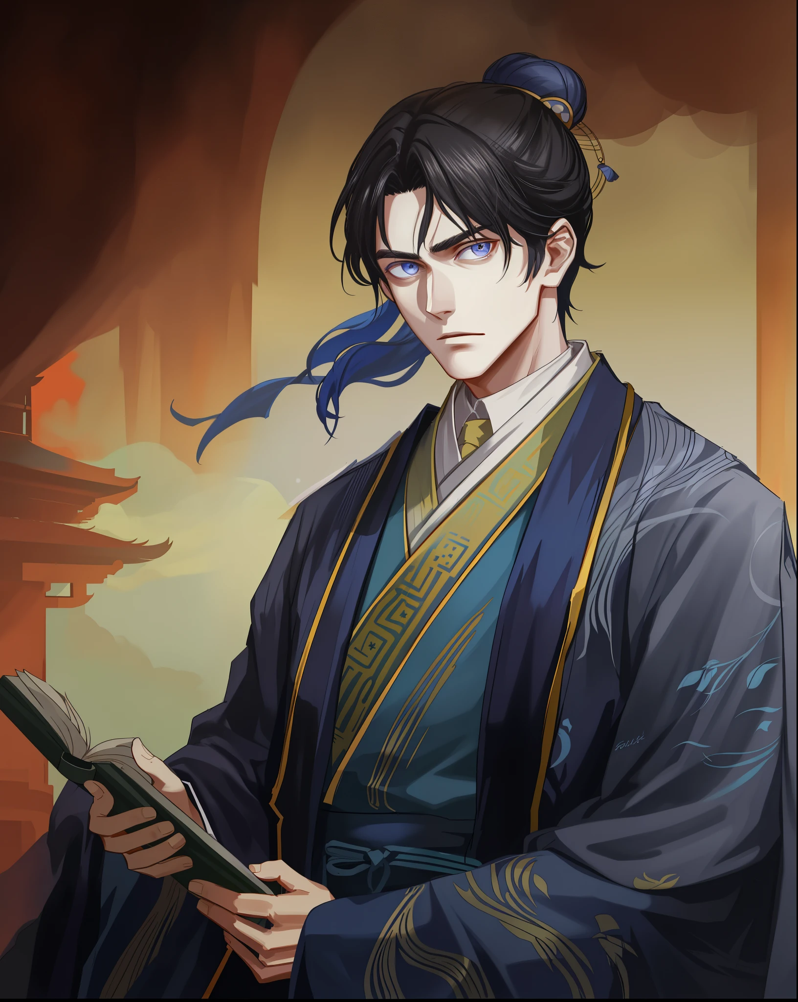 The eyes are more gentle，handsome guy，gloomy eyes