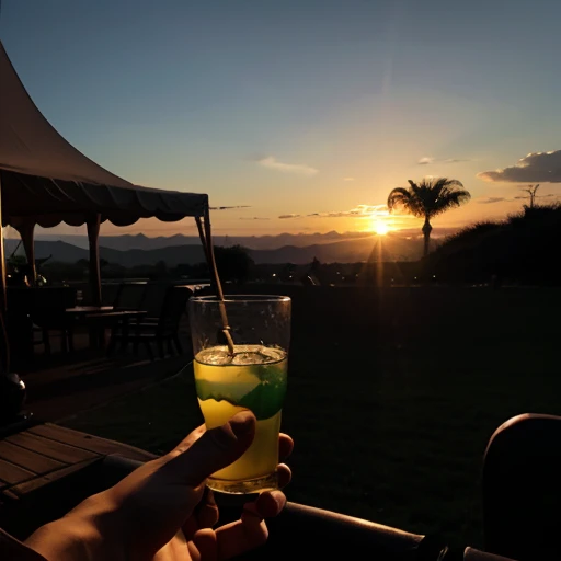 alien-planet, party, many creatures from different planets, sunset, drinking, dancing, not too dark