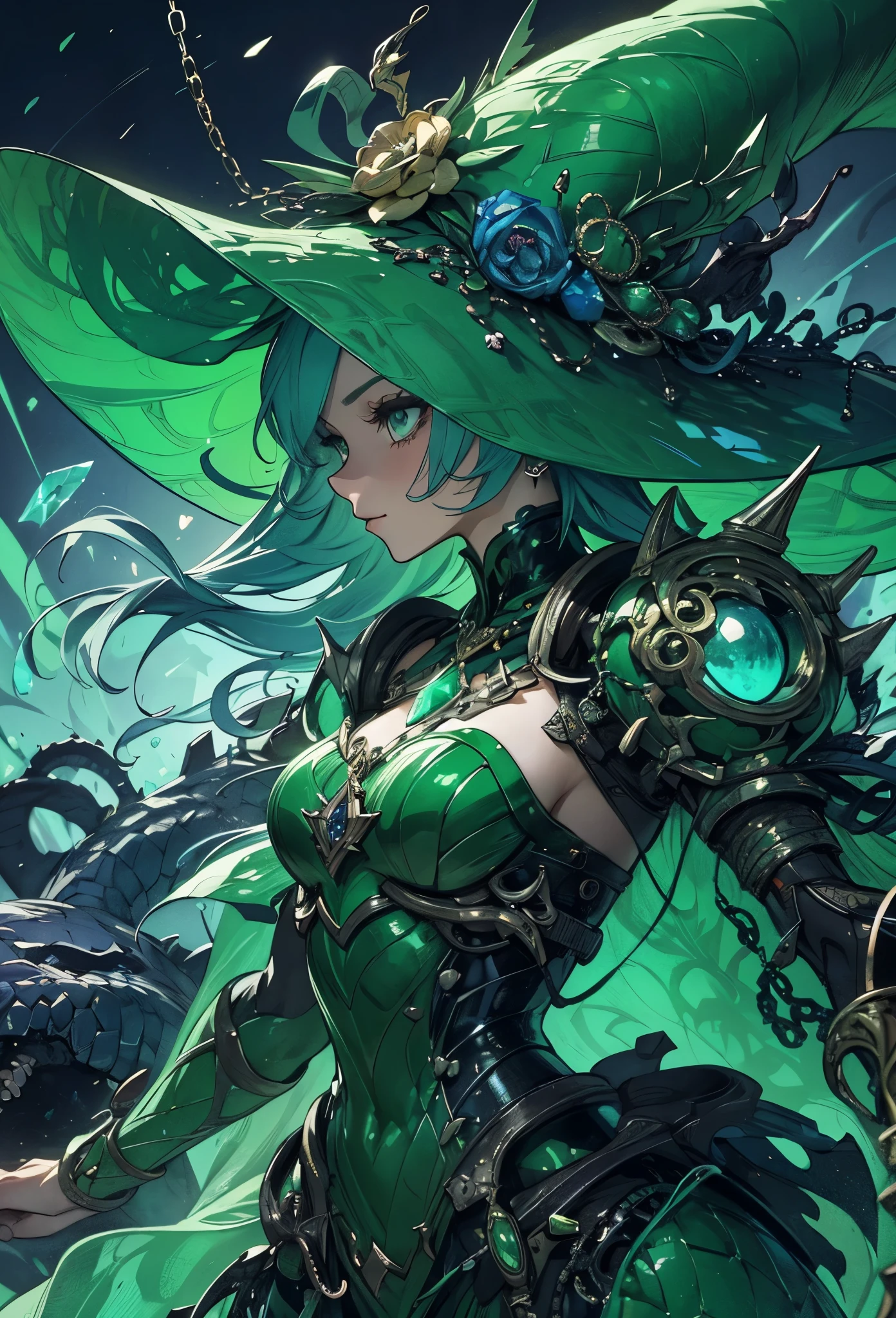 full body display、Half-human, half-beast girl、Modified human girl、Half sea anemone, half human、Beauty、Cute face、cyber punk、Glowing eyes and mouth、Sharp Eye、A dignified pose like an emperor、Control the tentacles that extend from the arms、Wearing armor shaped like a sea anemone、Use red as the main colour、Earthy colors with neon green and blue hues、Vibrant colors and high contrast lighting、(The best quality at its best,4K,8k,High-rise buildings,masterpiece:1.2),Ultra-fine,(Realistically,Photo Real,Photoreality:1.37)