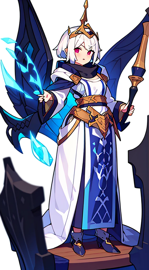 solo female, (((blurry background, white background))), character focus, fantasy clothes, standing, character design, fantasy merchant,