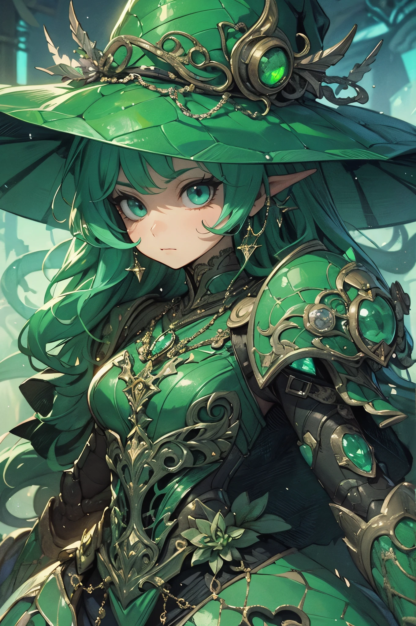 (detailed illustrations,Very detailed and precise drawing,Delicate drawn lines with tempo,Realistic texture expression),[color traced main line],(fantasy world battlefield [burning castle]),(ROBOT GIRL[snake woman[medusa]](Emerald Witch [witch hat [[Iron Mask]METALFACE[clear lenticular iris]]])[WEAPON MACHINE],(scaleで覆われたケープ [green crystal corset [snake chain [scale]]]),[Transparent material covering the body surface[clear green]],(Viper pattern),[Using a magic wand as a weapon],[[Mobile Weapon Gigant Size][science fiction mechanical]],(intricate and beautiful decoration [Dense detail]),[transparency],(Precisely drawn face)[完璧な目のdetailed(Beautifully detailed iris)[eyes like jewels]],[long and beautiful eyelashes],[precisely drawn hair [美しく艷やかな髪のdetailed]],(完璧な手のdetailed [Beautiful fingers with no damage [beautiful nails]]),(perfect anatomy(perfectly balanced proportions))[[full body portrait]],[ideal color coordination(Accurate simulation of light and material interactions)],([Precision Detail](detailed,High definition)),[Visual art that tells a story].