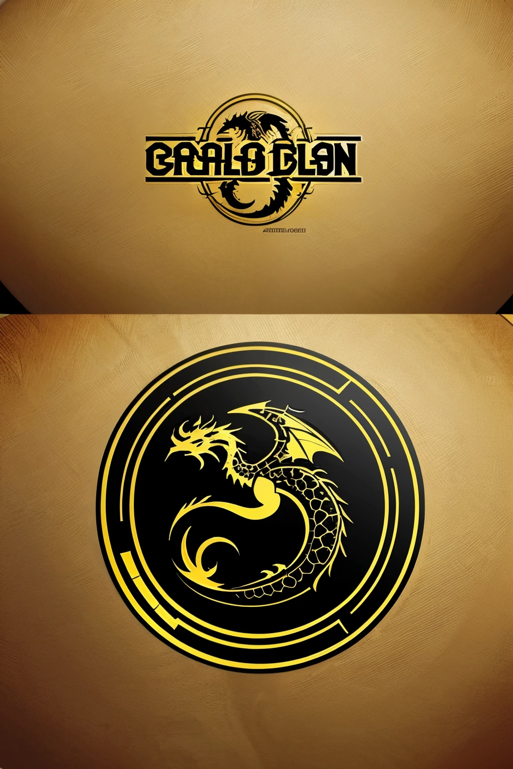 create circular golden dragon logo