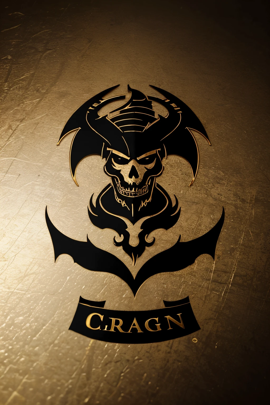 create logo with name GOLD BLACK with dragon and pirate references