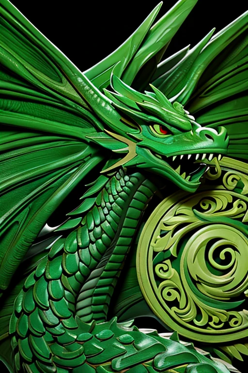 Dragon, color verde, grandes alas, Grand Grandeur.