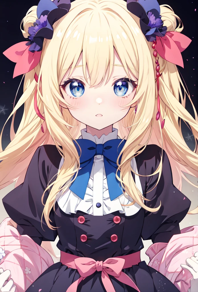 anime girl with long blonde hair and blue eyes wearing a bow, hanayamata, anime moe artstyle, anime visual of a cute girl, high quality anime artstyle, extremely cute anime girl face, (anime girl), cute anime girl, anime best girl, cute anime girl portraits, cute anime face, anime artstyle, anime art style, an anime girl,魅魔
