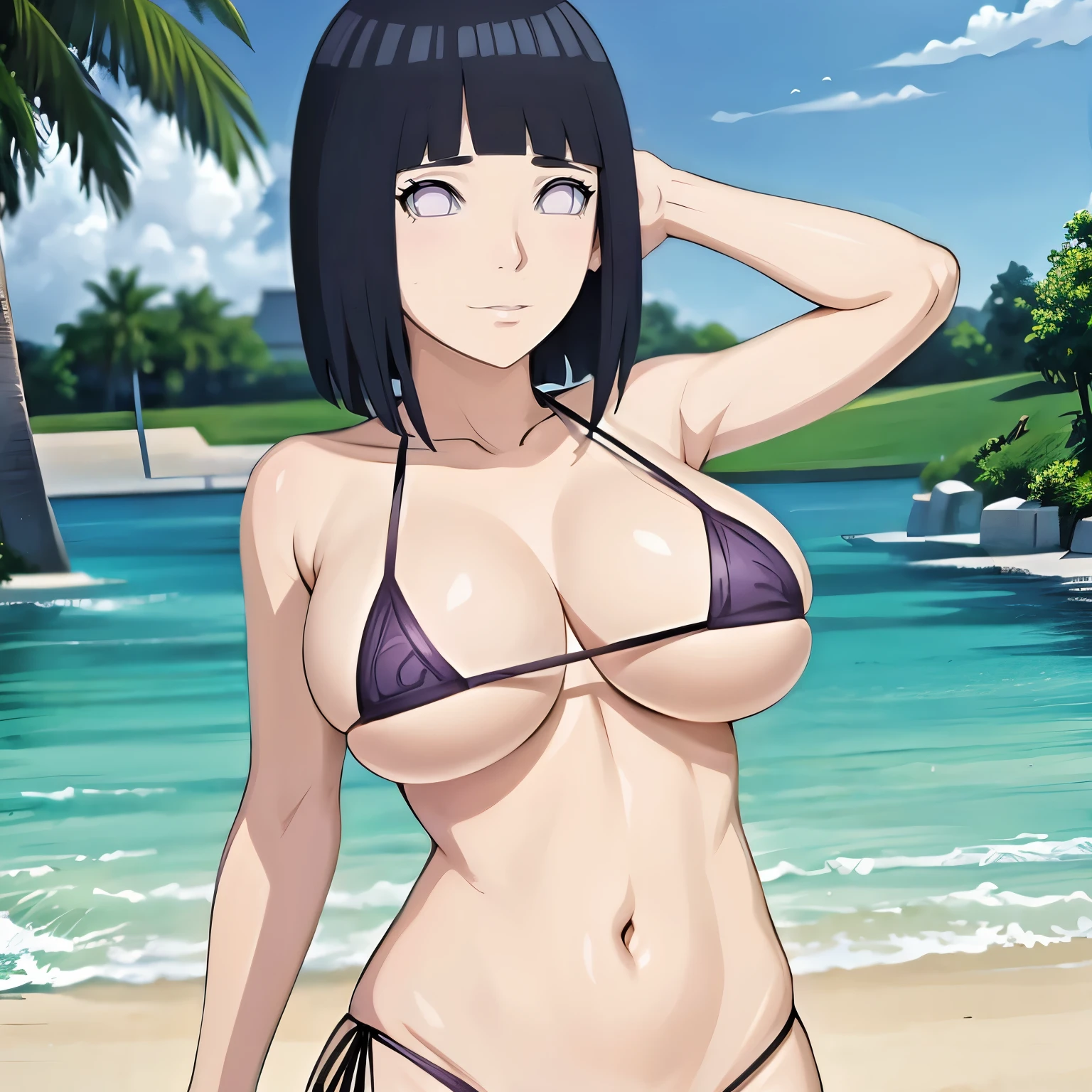 Hinata, micro bikini, big breasts 