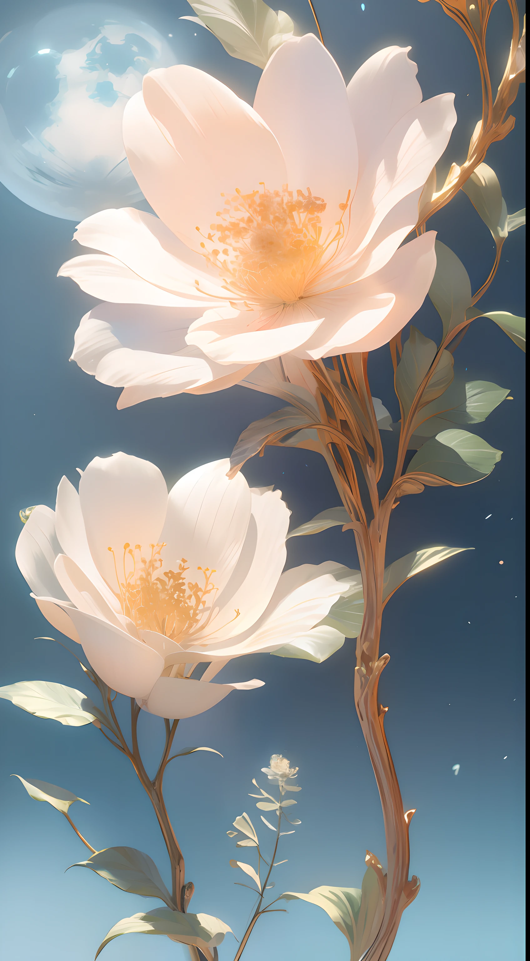 Multiple spaces,,an flowers,It's a world,universe,planet,moon,Space-time tunnel,colorful, best quality, Beautiful elements, high resolution, 4K, 8k,White background, industrial design, Studio lights up, c4d, Overclocked renderer, Clean shadows, 4K