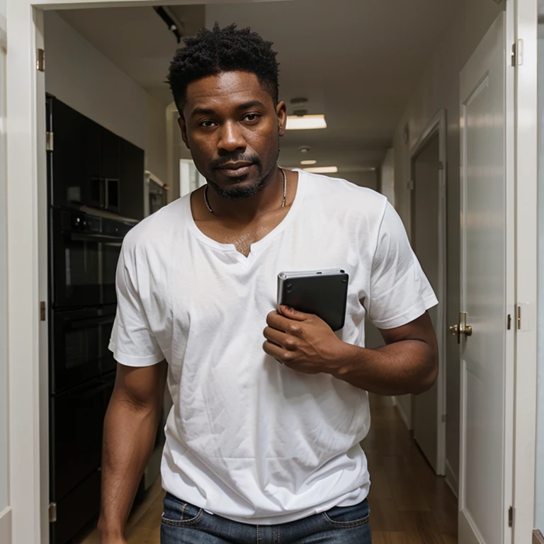 Generate my black dad leaving for milk