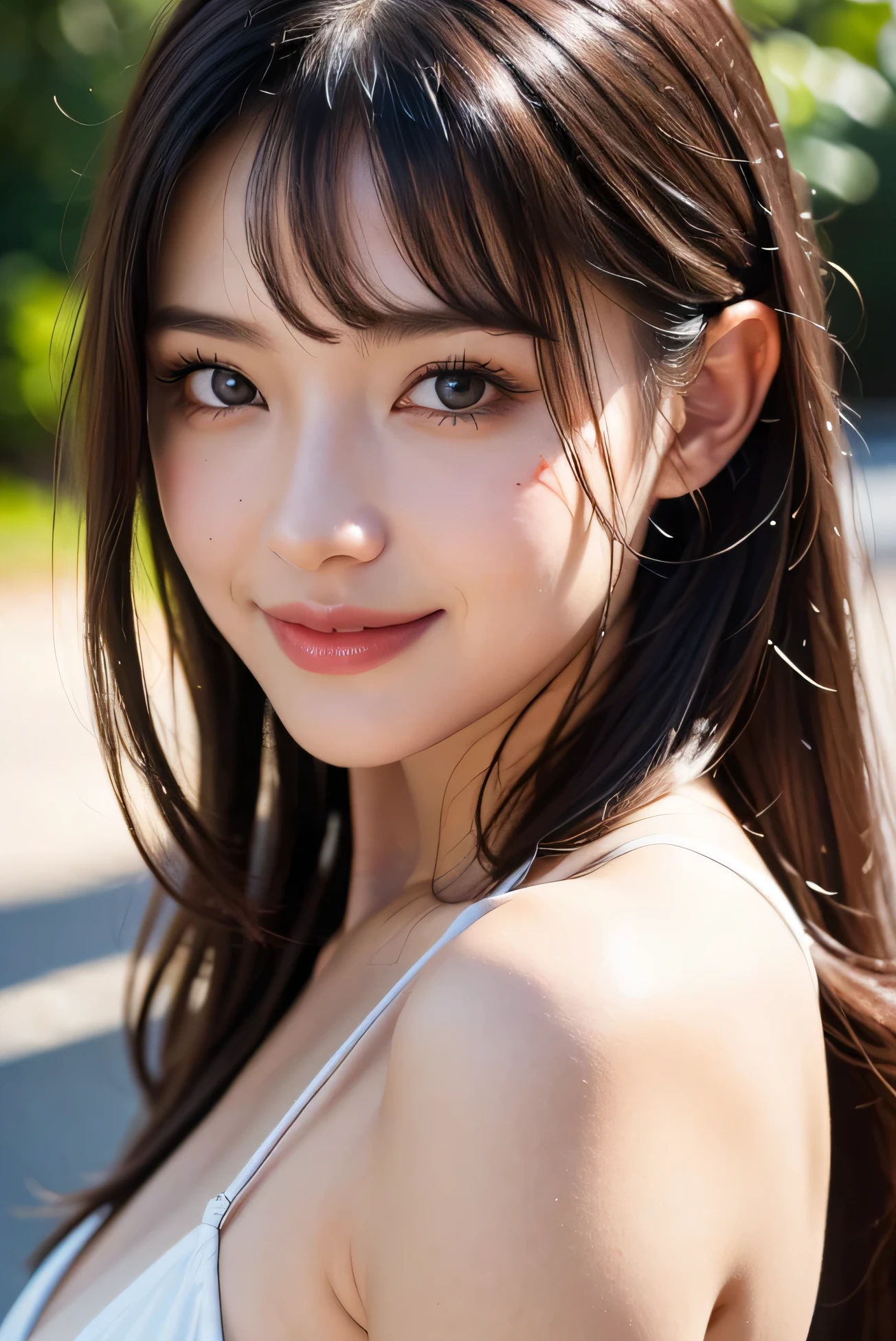 8K UHD,RAW photo,beautiful japanese girl, (real person: 1.3), (High resolution:1.4),
(be familiar with: 1.5),(realistic:1.7),
masterpiece,RAW photo,art portrait photography,real person,RAW photograph,超High resolution,photorealistic,highest quality,(high be familiar with skin,Skin details),visible pores,shiny skin,masterpiece,Unbelievably_disorganized,finely,Colorization, very delicate and beautiful,extremely be familiar with 8K
wallpaper,8k high resolution,film grain,Digital single-lens reflex camera,beautiful girl with beautiful details, (looking at the viewer),professional photography lighting,extremely be familiar with eyes and face, Beautiful eyes in every detail,analog style,pay close attention to detail,blush,Cute and playful,adorable,light bangs,mole, (Brilliant and colorful:1.1),Straight teeth,smile,bikini,cowboy shot