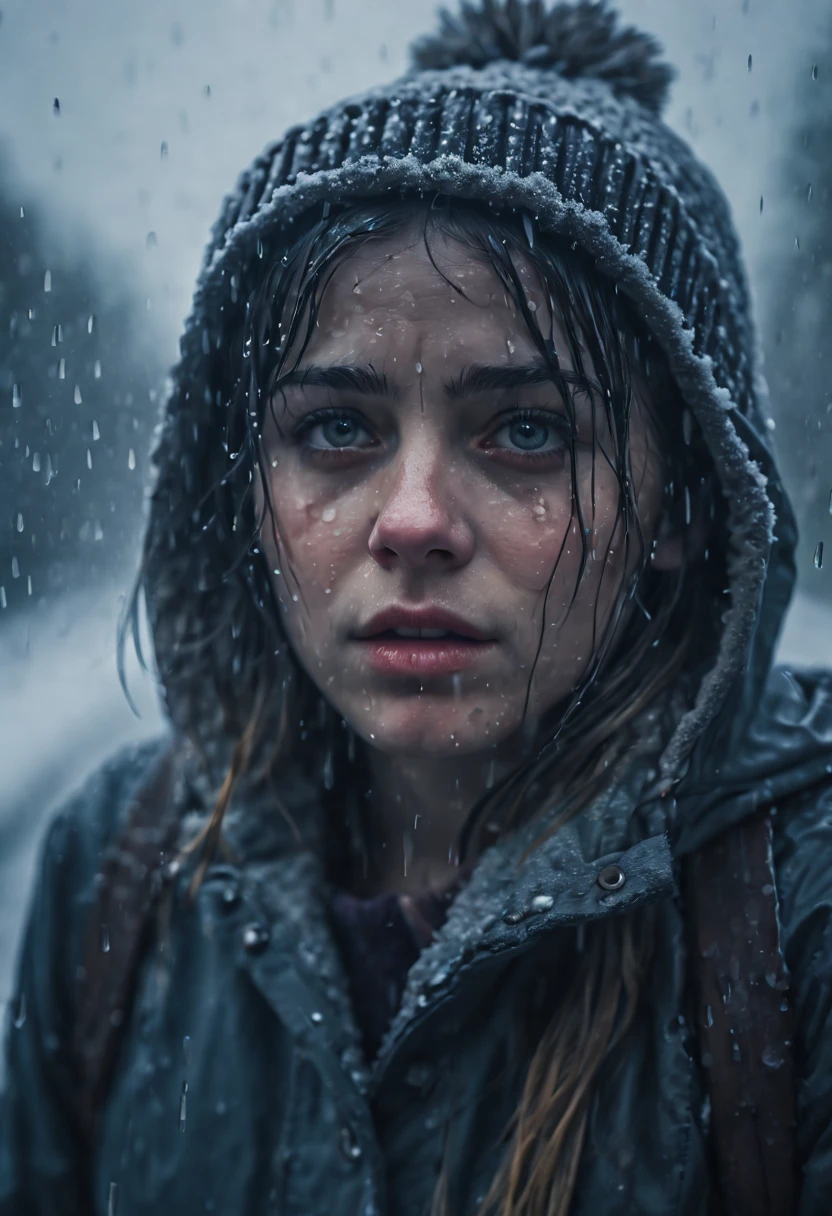 cinematic photo 1girl, smile, snow, 35mm photograph, film, bokeh, professional, 4k, highly detailed