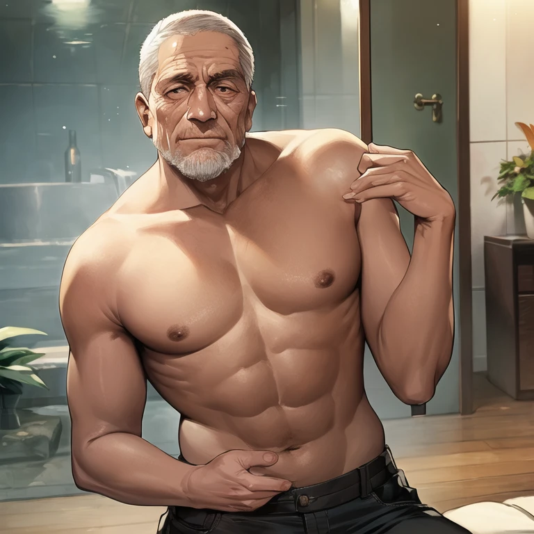 masterpiece, best quality, 1boy, old man, old, wrinkled skin