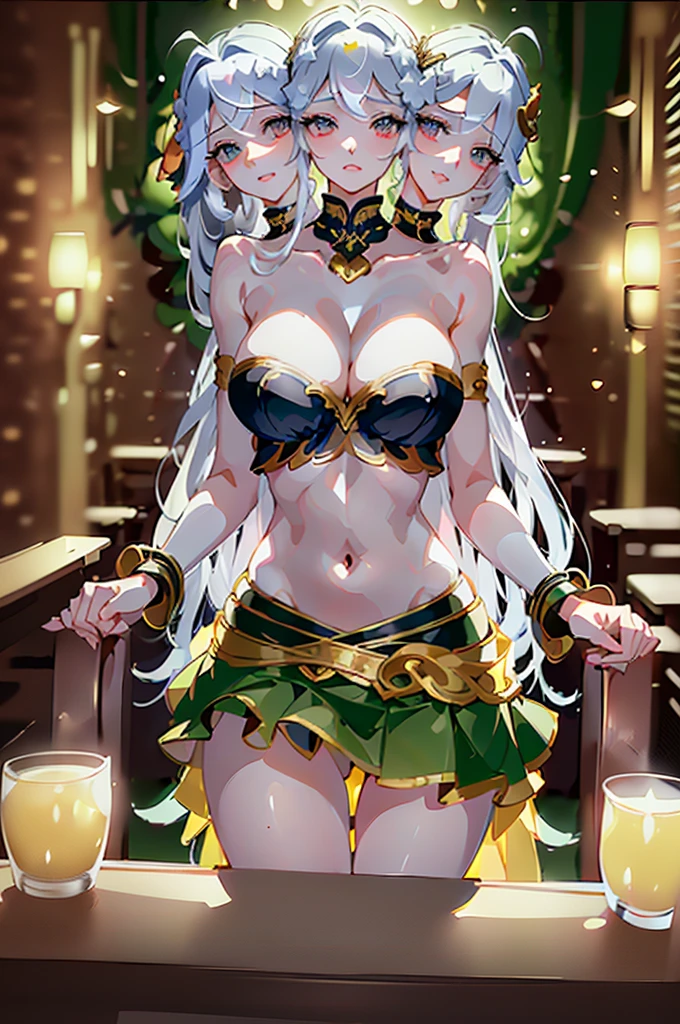 (masterpiece, best quality), best quality, best resolution, (ultra-detailed), (3heads:1.5), 1girl, (himemushi momoyo:1.3), masterpiece, best quality, black top, crop top, ((stomach)), midriff, ((groin)), black skirt, normal ears, shackles, grey hair, very long hair, wavy hair, sidelocks, green eyes, detailed eyes, parted lips, single horn, sweat, cute, toned belly, hand on own chest, eyelashes, (22 year old woman:1.3), (masterpiece:1.4), (best quality:1.4), (beautiful detailed extremely detailed CG, extremely delicate and beautiful, depth of field, (finely detailed face), (perfect details:1.2), (mature female:1.4), wide pelvis, slender, large veiny breast, 8k resolution, high quality, high definition, extremely detailed, masterpiece, best quality, grey hair, long hair, alluring presence, braid, short skirt, close up, big tits, young, arm ribbon, necklace, 