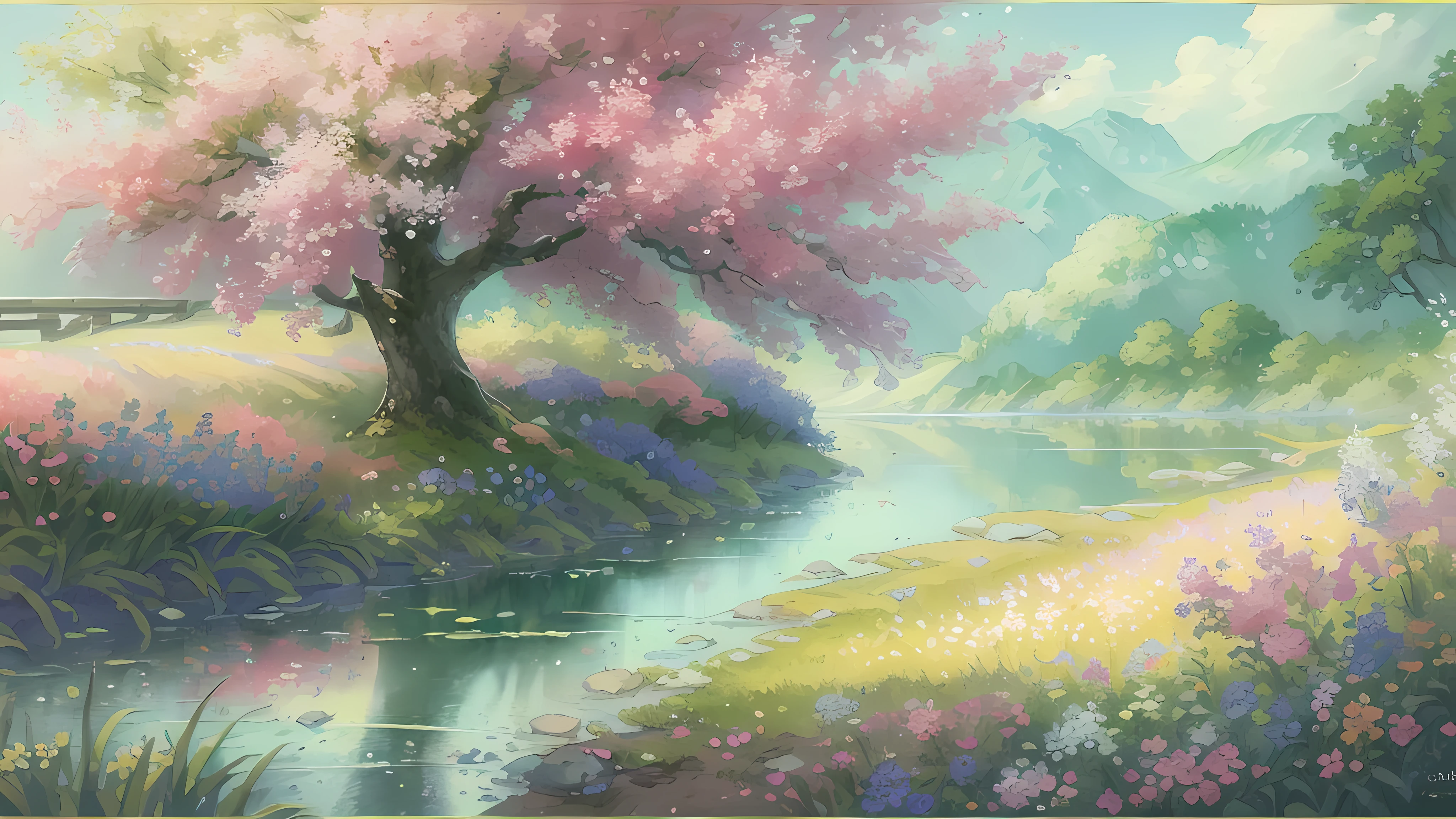 (best quality,4K,8k,high resolution,masterpiece:1.2),super detailed,(actual,photoactual,photo-actual:1.37),The details of the flowers are stunning,Fragrant flowers,bright colors,peaceful scenery,natural beauty,Calm river water,Scenic road,Tradition,soft sunshine,Impressionism,pastel tones,Delicate petals,subtle shading,peaceful atmosphere,stunning view,fresh air,lush foliage,consist of,Fine strokes,Quiet environment,endless horizon,natural tranquility,soda water,Invitation path,ethereal beauty,Shizumi,Endless tranquility,A symphony of nature,breeze,majestic mountains,stunning scenery,color of peace,temporary moment,masterful brushstrokes,Peaceful riverbank,charming scenery,Quiet moments,peaceful silence,whispering leaves.