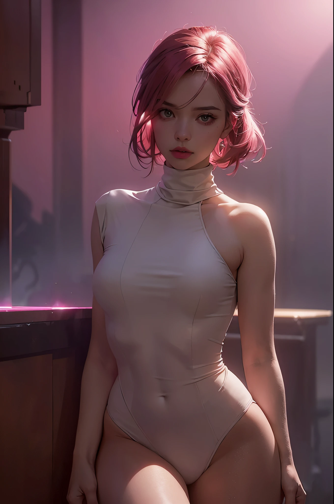 enigmatic atmosphere, atmospheric, ethereal quality,realistic,beautiful and aesthetic,
solo,groin,Pink turtleneck, brown pants,(nsfw:0.85),
,
power station,
(Glowing ambiance, enchanting radiance, luminous lighting, ethereal atmosphere, mesmerizing glow, evocative hues, captivating coloration, dramatic lighting, enchanting aura),