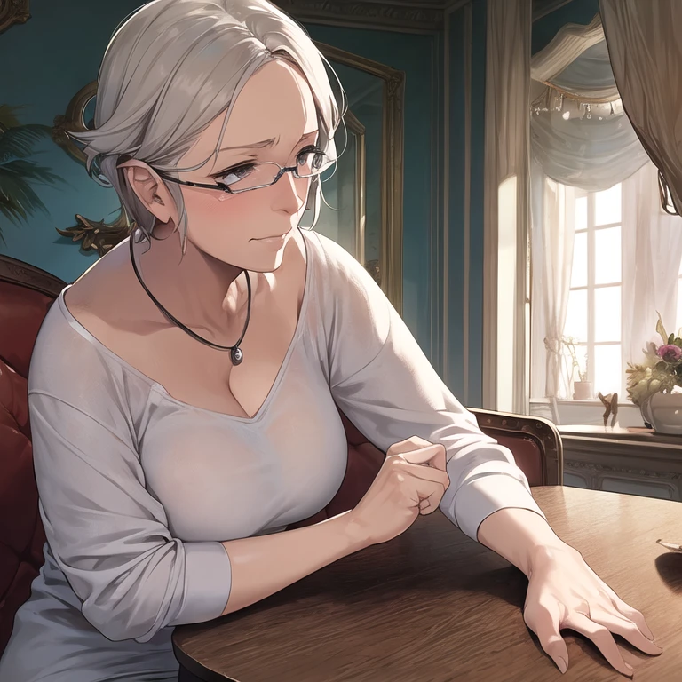 masterpiece, best quality, 1girl, solo, (old woman, old, wrinkled skin)