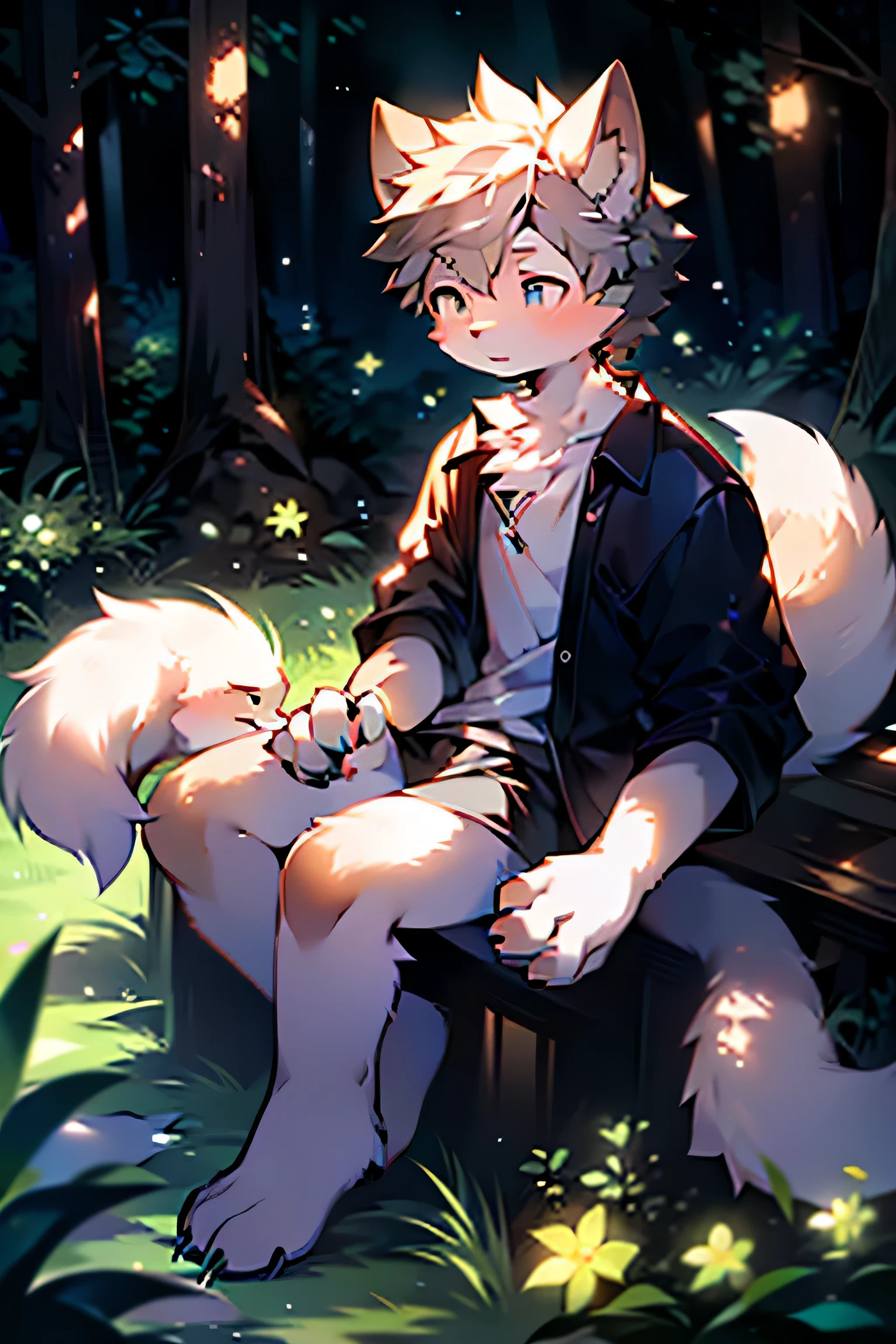 (Meisterwerk: 1,3), (2D: 1,0), (Anime: 1,0), (Illustration: 1,0). close view of a 16 year old male wolf sitting on the lap of another 16 year old male wolf on a large pillow on the ground, over the shoulder shot, extreme close up, close up, character focus, hands on shoulders, close, sit on lap, on lap, embrace, hug, kissing, kiss, humping, penetrating, making love, rough, sweat, sweaty, penetration, cuddling, uploaded to e621, erect, huge erection, huge detailed genitalia, insertion, breeding, pulled back foreskin, visible genitalia, 16 years old, small, shota, shota boy, boy, small boy, small shota, no shorts, no pants, naked ass, naked, socks, tongue hanging out, tank top, wristband, yellow eyes, masculine, male, (masterpiece:1.2),(anatomically correct:1.1), high quality:1.3, 2 arms, 2 legs, 1 tail, fluffy tail, small tooth standing out of mouth, small fang standing out of mouth, moe fang, cute fang, little fang, closed mouth, closed eyes, looking up, blushing, cum, cum out, erotic, ass, plump ass, night, blanket, stars, falling leaves, trees, wind, bushes, hidden between bushes, vegetation, big tree roots, rocks, river, large pillow, low saturation, simple color palette