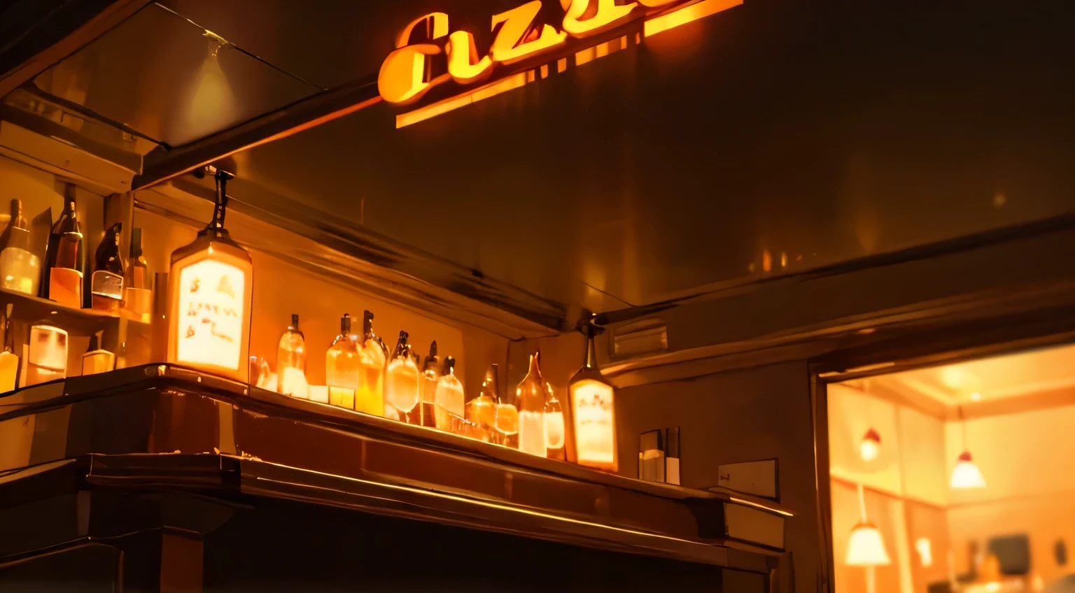 high-end jazz bar, high res, ultrasharp, 8k, masterpiece, orange light