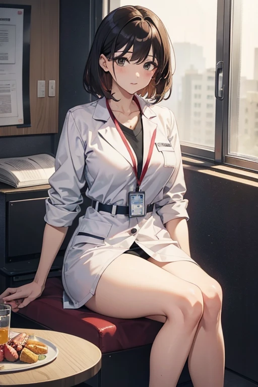 female doctor、Sexy、sitting、meaty