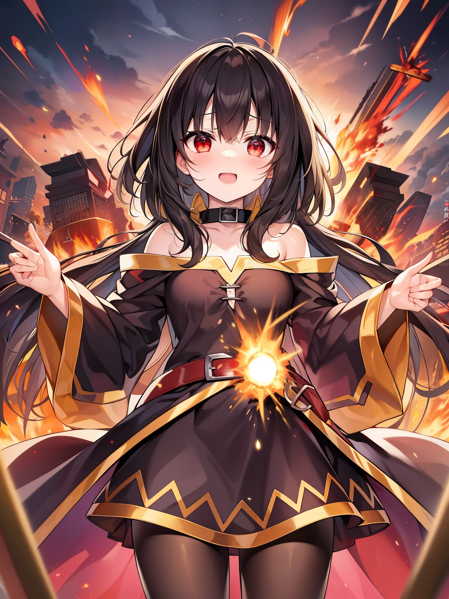 
Bless this wonderful world！、Megumin、Explosion、Blasted away　Blasted away　Blasted away、The best, strongest and greatest magic、User of explosion magic、我が名はMegumin、The blow I was allowed、Playing a blindness similar to the love of fellow citizens、Eliminating plasticity to brittleness、enjoy a strong heartbeat、poor beast、Synchronize with the red black flame、Pay me with your blood、Wear it！、Explosion！