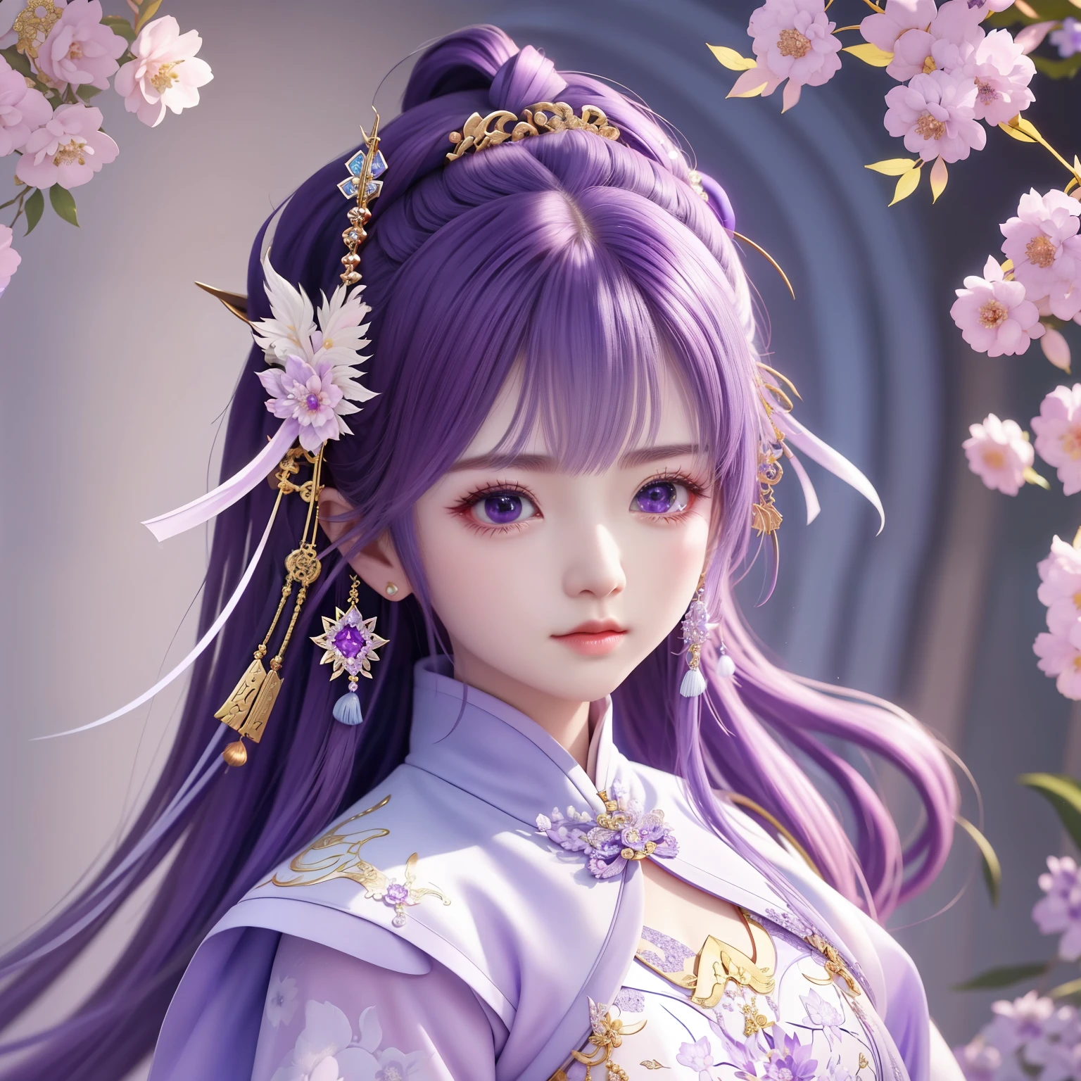 Close up of purple and white logo with diamonds, kanliu666, xianxia, heise jinyao, Chiba Yudai, guangJian, Li Zixin, Keda, qiangshu, g liulian art style, xianxia fantasy, Genshin, Jia
