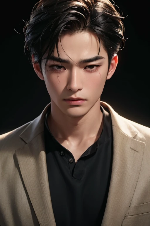 top-quality、​masterpiece、超A high resolution、(realisitic:1.4)、详细的脸、独奏、１human male、The upper part of the body、Dark hair、glistning skin、dense skin、(asian human)、architectural、(absurderes、hight resolution、ultra-detailliert)、、1 male、Adults、(a 25-year-old man)、a handsome、tall muscular man、broad shoulder、extra very short hair、angular jaws、thick neck、thick eyebrow、extra very short hair、A dark-haired、fine eyes and detailed face、 Highly detailed CG Unity 8K wallpapers、intricate-detail、(Style Swirl Magic:0.7)、looking at the spectator、独奏、(full body Esbian:0.6)、细致背景、A detailed face、dynamicposes、、Urban background、dynamic compositions、 big muscle、、((Crotch bulge))、a handsome、 ((masutepiece:1.4, Best Quality)), ((masutepiece, Best Quality)), (photographrealistic:1.4)、sprawl、From  above、Outstretched arms、irate、a bed、Rough breath、Sexual facial expressions、Lying down