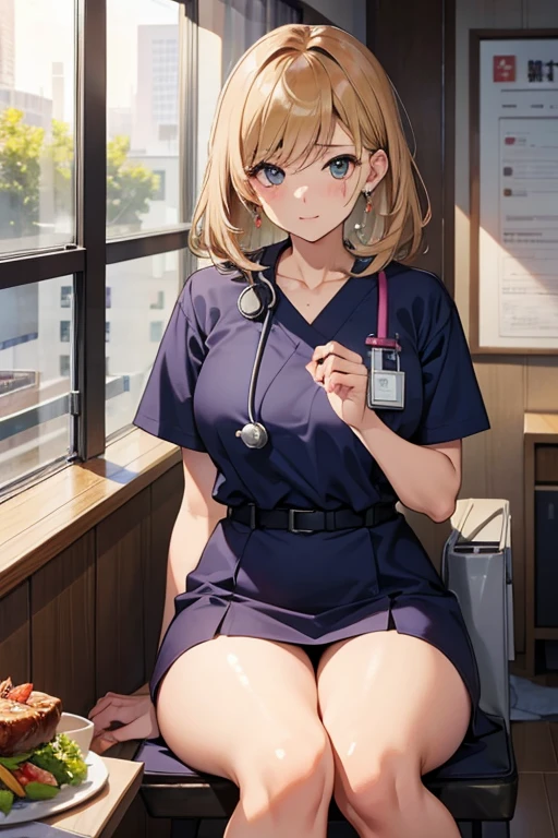female doctor、Sexy、sitting、meaty